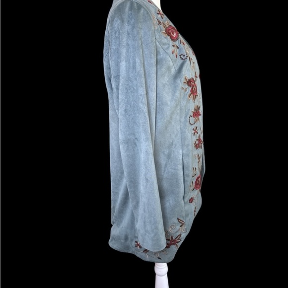 Coldwater Creek green Floral Embroidered Blazer - Picture 5 of 9